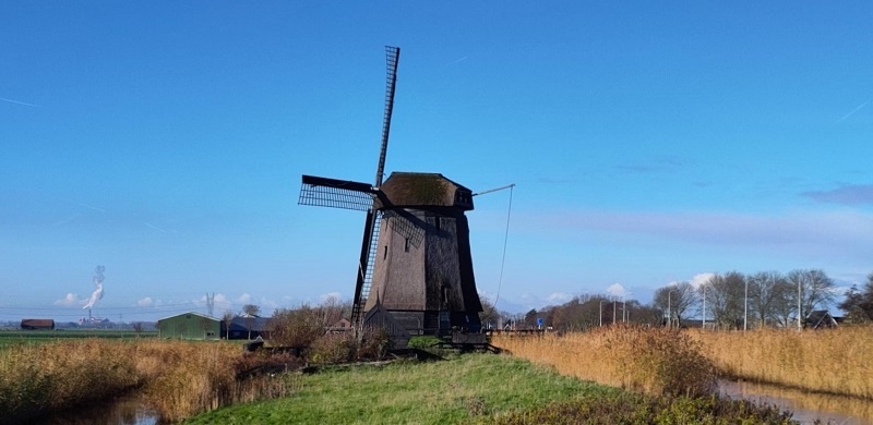 windmill in Dutch countryside