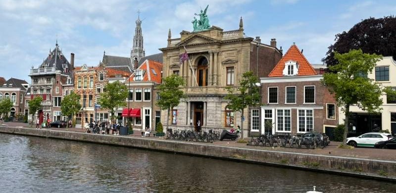 Historical center and canal in Haarlem
