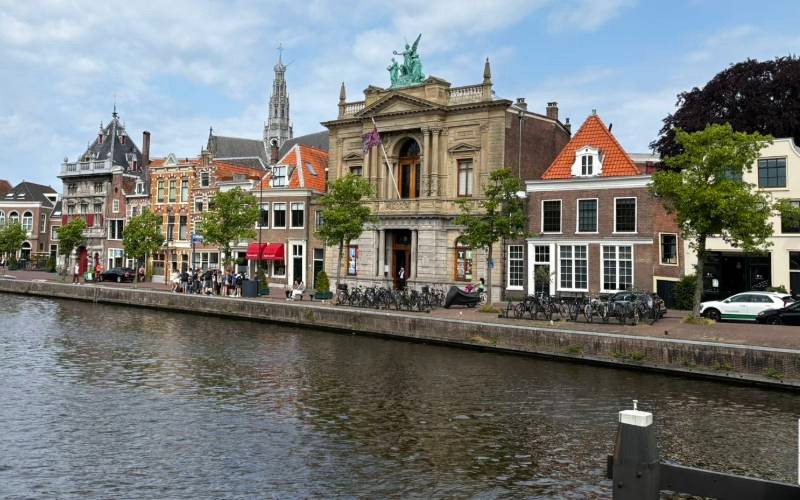 Historical center and canal in Haarlem